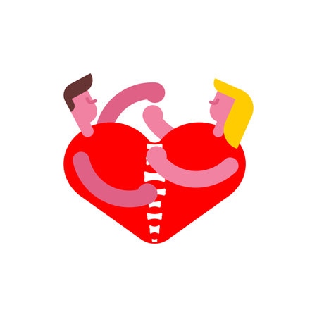 Lovers tear your heart out. Quarrel between loversのイラスト素材
