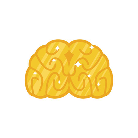 Golden brain isolated. Brains made of goldのイラスト素材