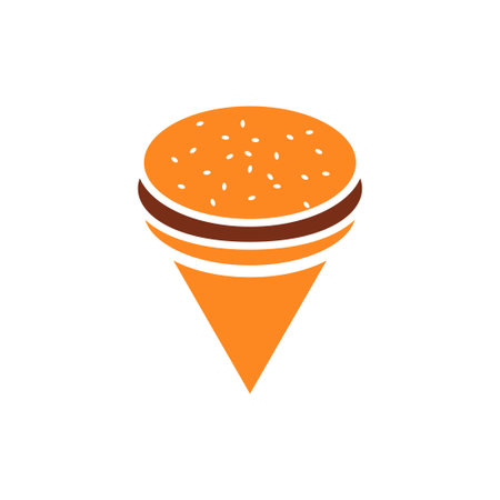 Burger location symbol of map. Fast food location sign of pin. Mark on mapのイラスト素材
