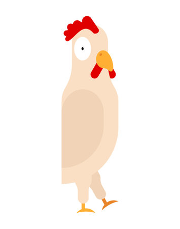 Cartoon rooster isolated. Cock funny Vector illustrationのイラスト素材