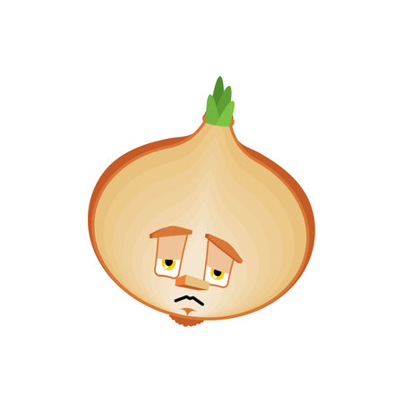 Onion garden Bulb Onion Emoji sadのイラスト素材