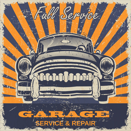 Vintage garage retro posterのイラスト素材