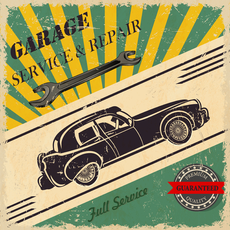 Vintage garage retro posterのイラスト素材