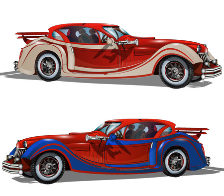 Retro carsのイラスト素材