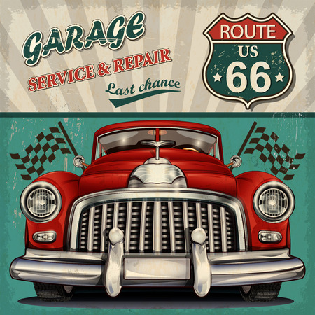 Vintage garage retro posterのイラスト素材