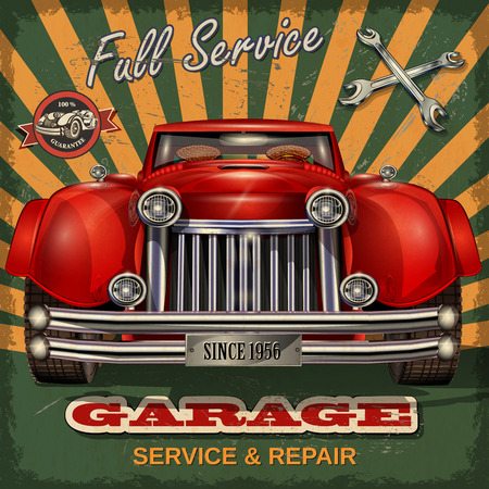 Vintage garage retro posterのイラスト素材