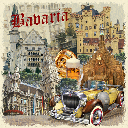Bavaria vintage poster.のイラスト素材
