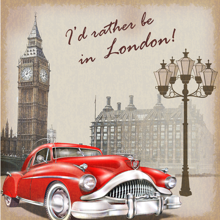 London retro poster.のイラスト素材