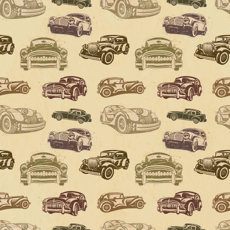 Cool illustration of a Seamless vintage car background.のイラスト素材