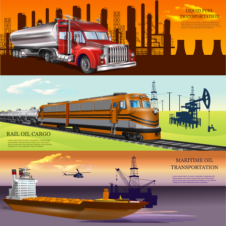 Logistical concept of extraction and oil transportation.のイラスト素材
