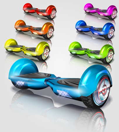 Set of Hoverboard vector illustrationのイラスト素材
