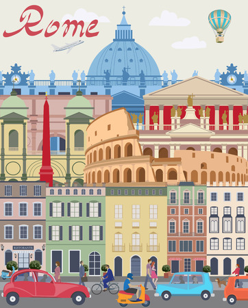 Vector city background.Rome.のイラスト素材