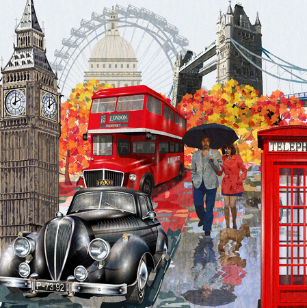 London vintage poster.のイラスト素材