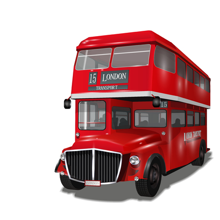 Vintage London bus.のイラスト素材