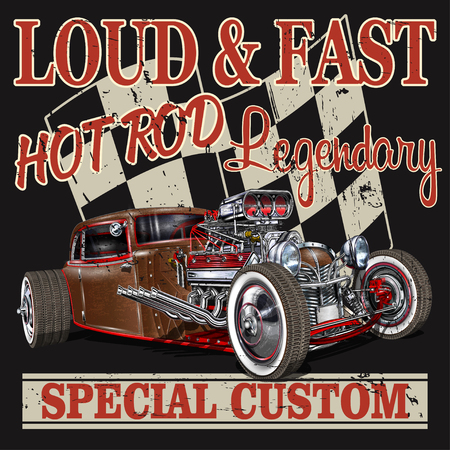Vintage Hot Rod poster.のイラスト素材