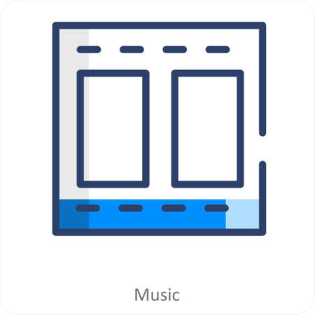 These are media black and blue iconsのイラスト素材