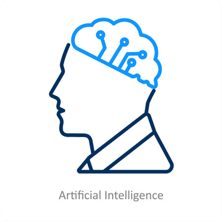 These are black and blue line virtual reality iconsのイラスト素材