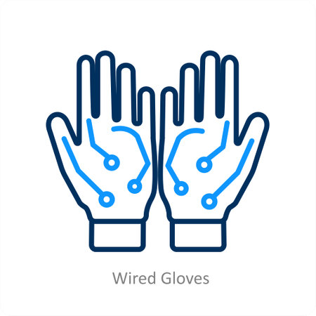 These are black and blue line virtual reality iconsのイラスト素材