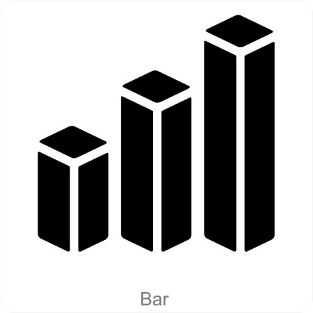These are black filled diagram and report iconsのイラスト素材