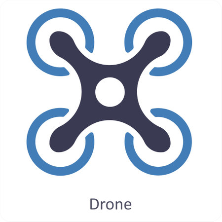 These are black filled drone iconsのイラスト素材