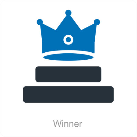 These are balck and blue filled leadership iconsのイラスト素材