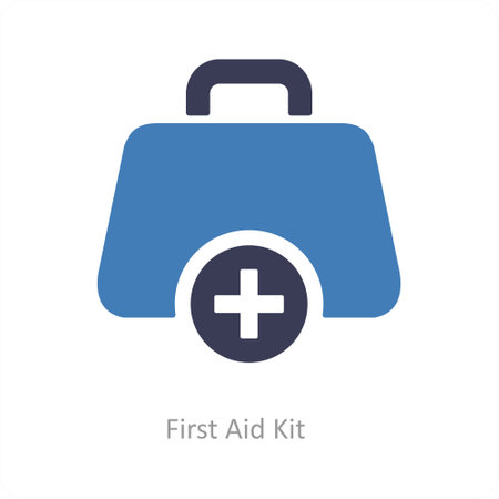 These are black and blue Medical set 1 iconsのイラスト素材