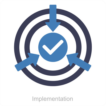 This is beautiful handcrafted pixel perfect Black and blue glyph Action Plan iconのイラスト素材