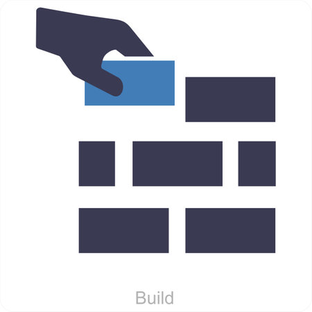 This is beautiful handcrafted pixel perfect Black and Blue Glyph Build iconのイラスト素材