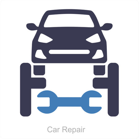 This is beautiful handcrafted pixel perfect Black and Blue Glyph Car iconのイラスト素材