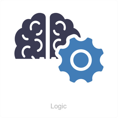 This is beautiful handcrafted pixel perfect Black and Blue Glyph CriticaL Thinking iconのイラスト素材