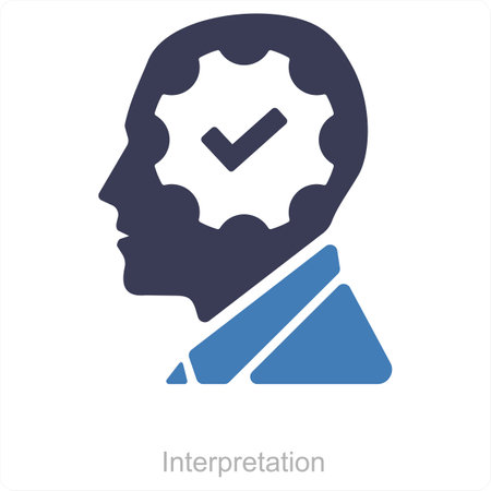 This is beautiful handcrafted pixel perfect Black and Blue Glyph CriticaL Thinking iconのイラスト素材