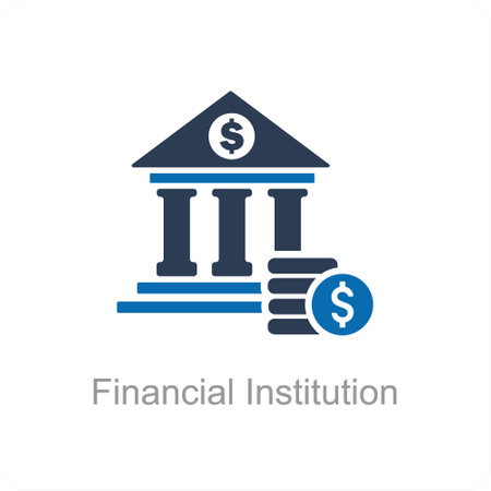 Financial Institution and bank icon conceptのイラスト素材
