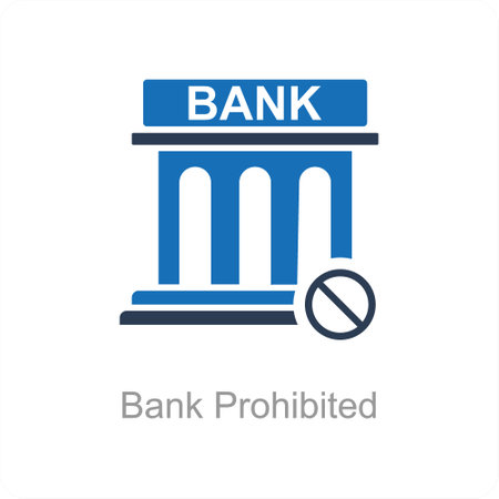 Bank Prohibited and bank icon conceptのイラスト素材