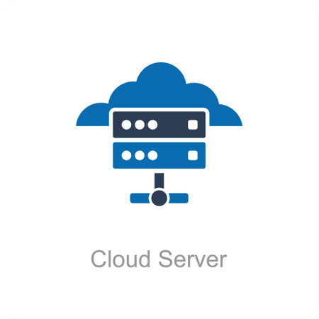 Cloud Server and server icon conceptのイラスト素材