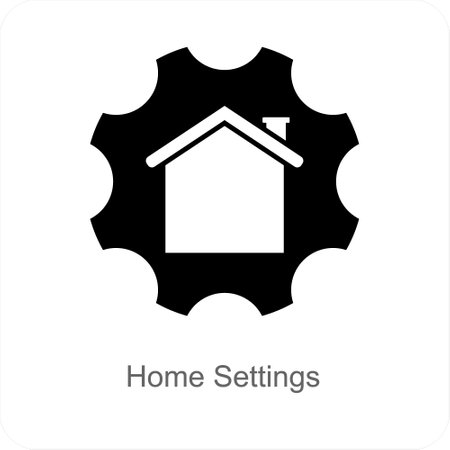Home Settings and home icon conceptのイラスト素材