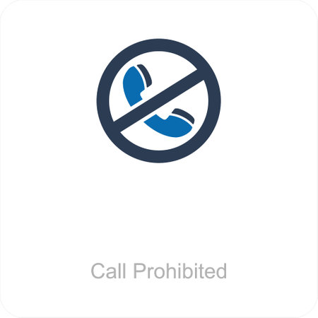 Call Prohibited and calling icon conceptのイラスト素材