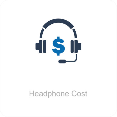 Headphone Cost and cost icon conceptのイラスト素材