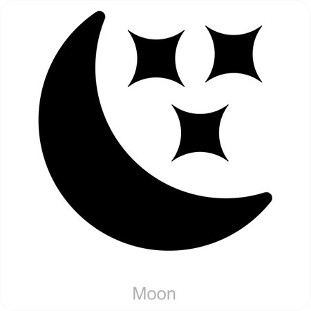 This is beautiful handcrafted pixel perfect Black and Blue Glyph Astronomy iconのイラスト素材
