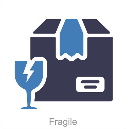 Fragile and box icon conceptのイラスト素材