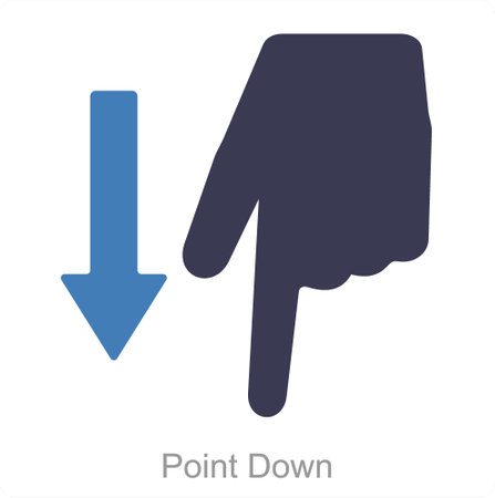 Point Down and way icon conceptのイラスト素材