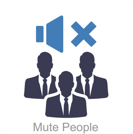Mute People and mute icon conceptのイラスト素材