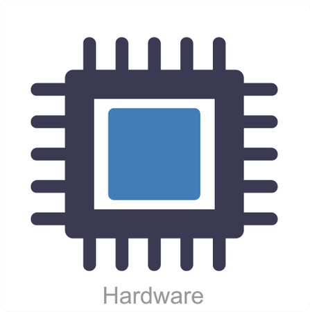 Hardware and cpu icon concept