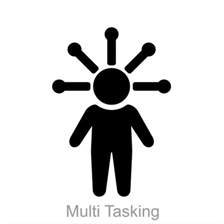 Multi Tasking and support icon conceptのイラスト素材