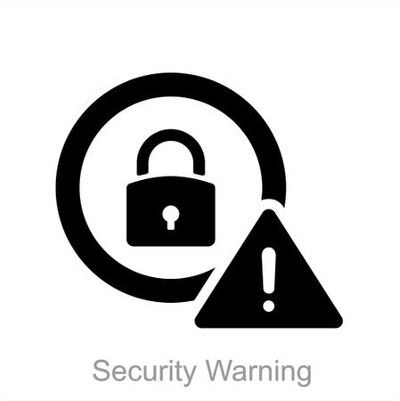 Security Warning and alert icon conceptのイラスト素材