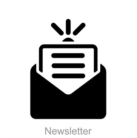 Newsletter and email icon conceptのイラスト素材