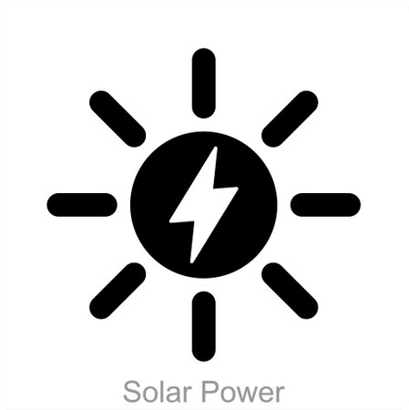 Solar Power and energy icon conceptのイラスト素材