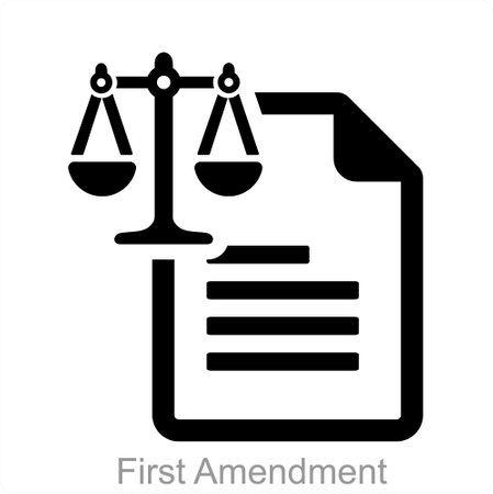 First Amendment and law icon conceptのイラスト素材