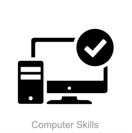 Computer Skills and screen icon conceptのイラスト素材