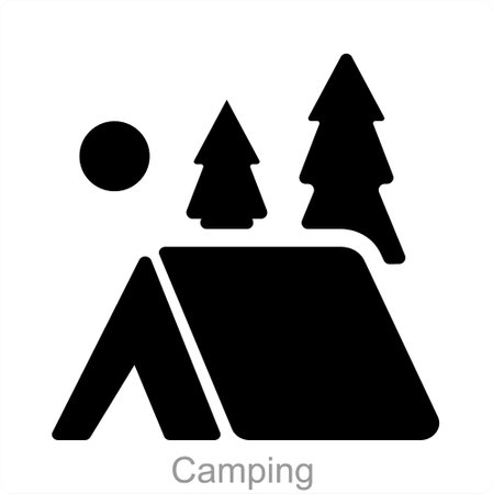 Camping and cap icon conceptのイラスト素材