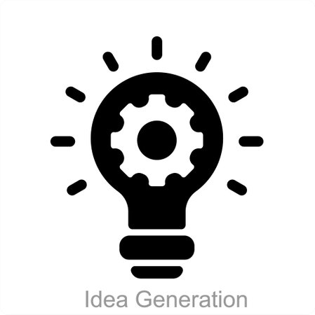 Idea Generation and idea icon conceptのイラスト素材